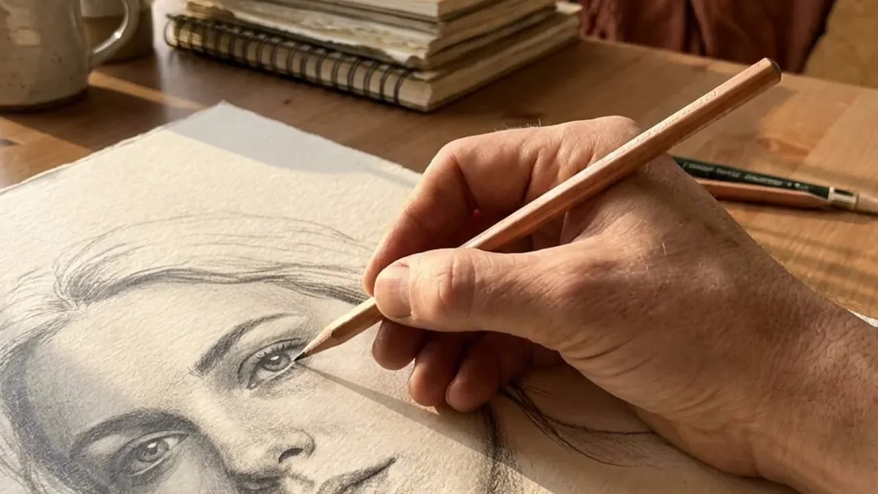 Drawing the human face step by step
