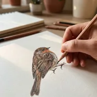 Drawing a bird step by step